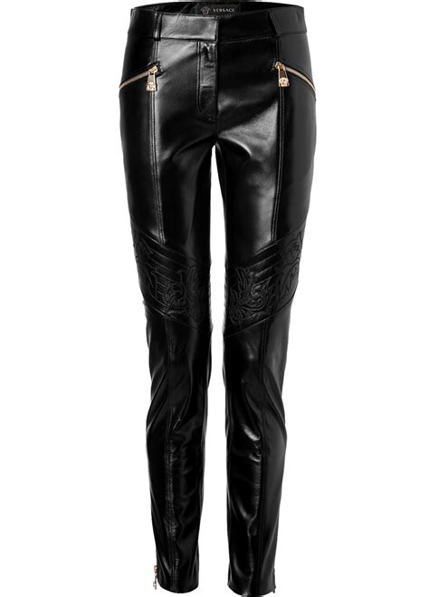 patent leather pants versace|versace leather pants.